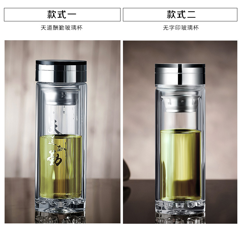 阿里巴巴定做创意双层波点玻璃杯