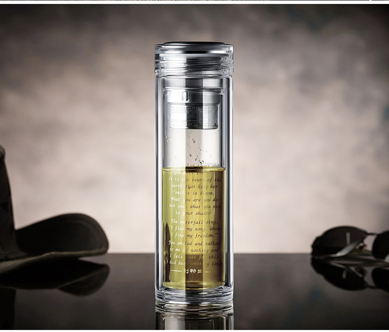 新浪定制商务玻璃茶杯