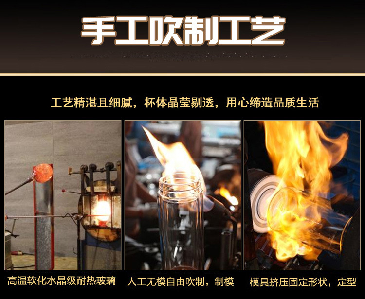 烧厚底透明玻璃杯