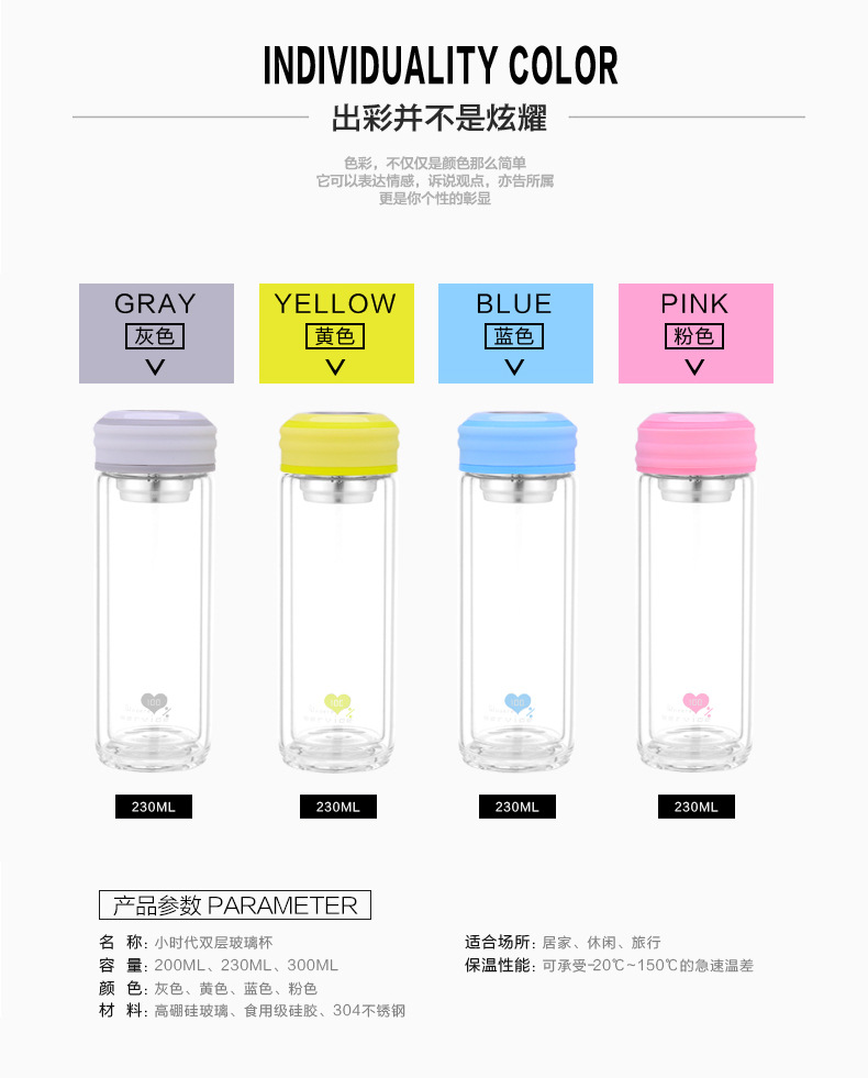 双层耐高温玻璃杯