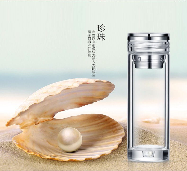 深圳航空定做双层玻璃杯泡茶水杯