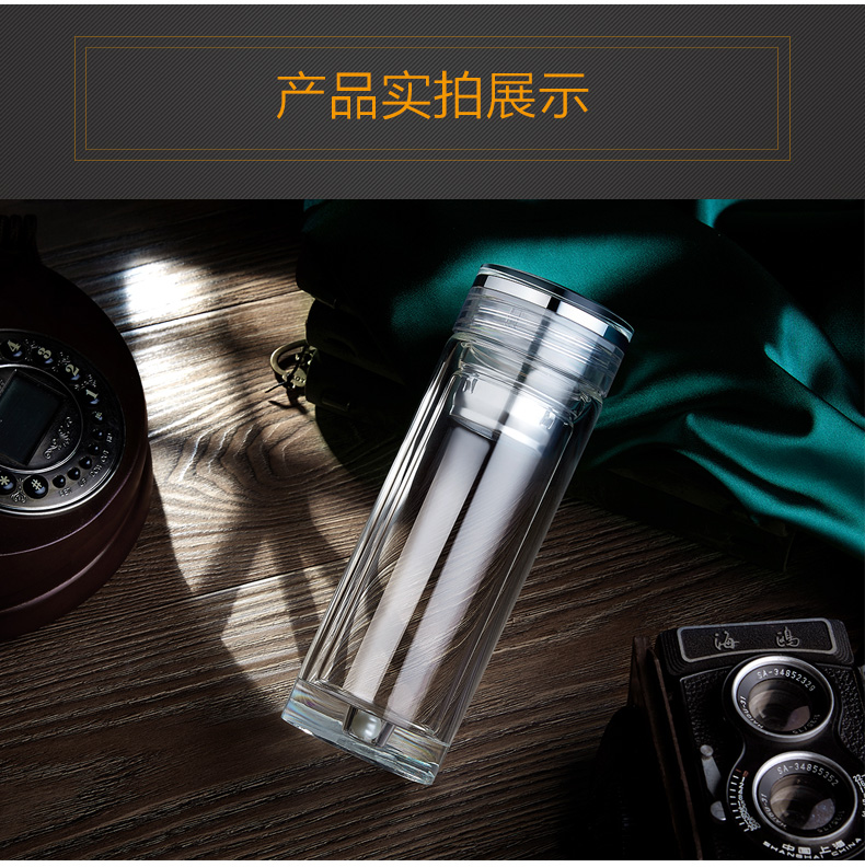 深圳航空定做双层玻璃杯泡茶水杯