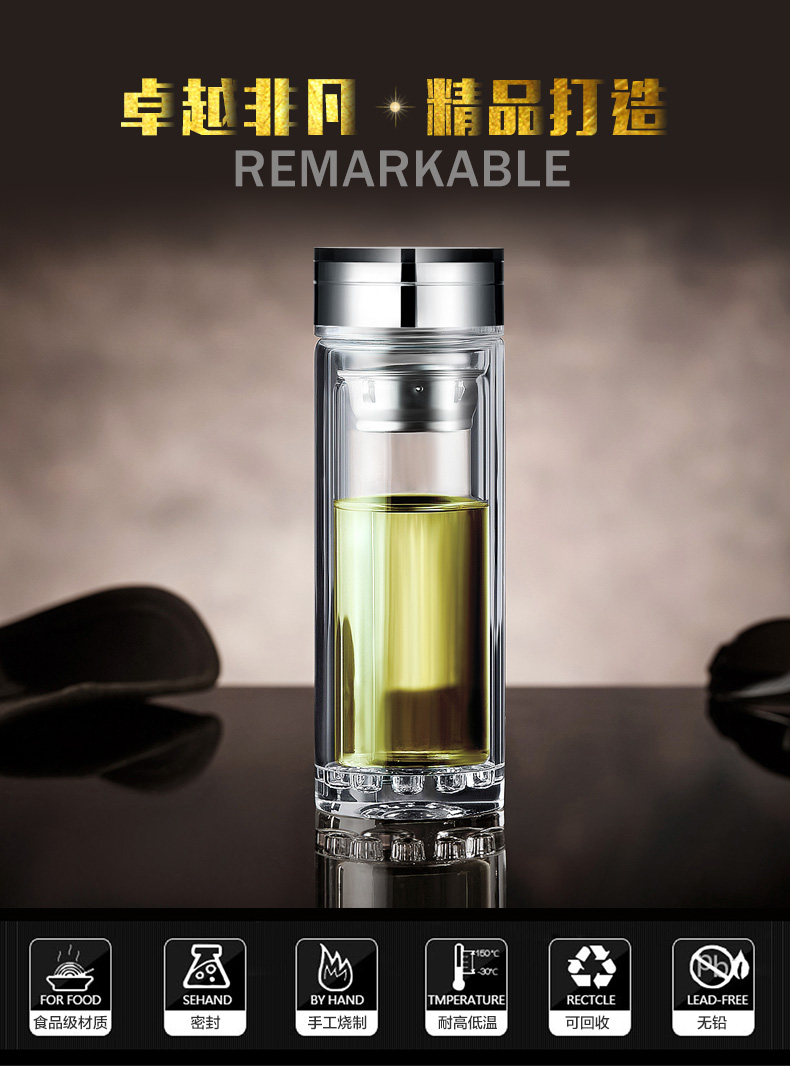 深圳定制双层波点底玻璃杯