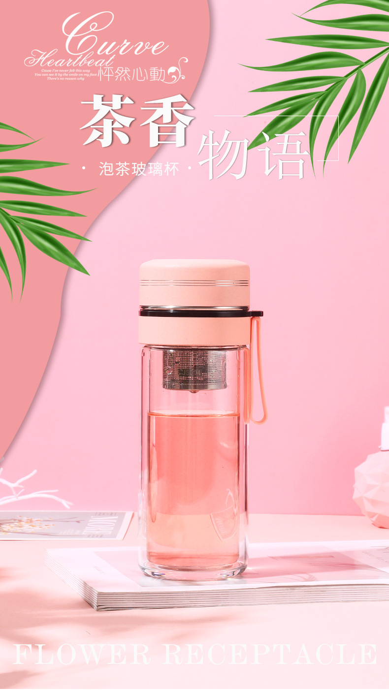 高硼硅玻璃杯加厚双层水杯透明商务办公杯子