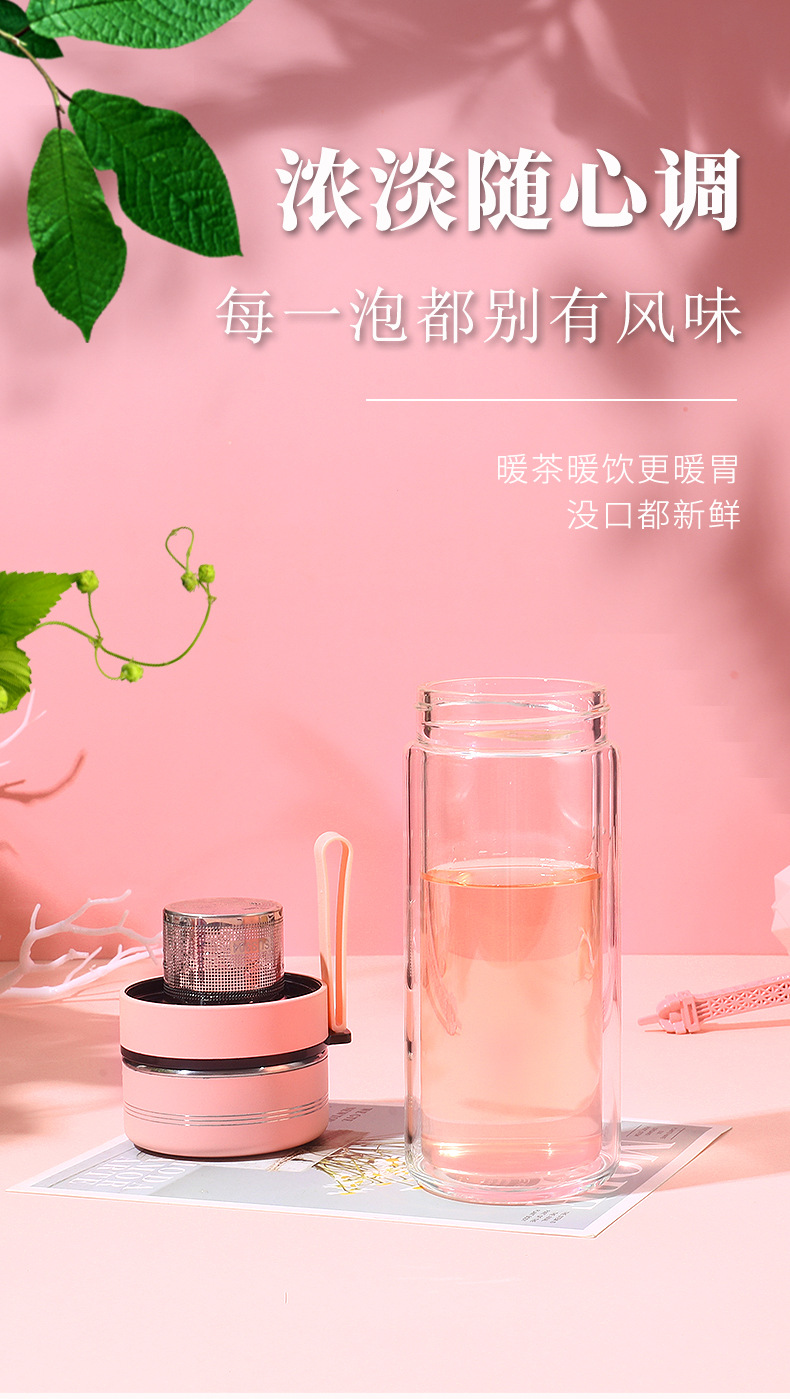 高硼硅玻璃杯加厚双层水杯透明商务办公杯子