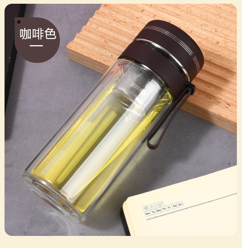 高硼硅玻璃杯加厚双层水杯透明商务办公杯子