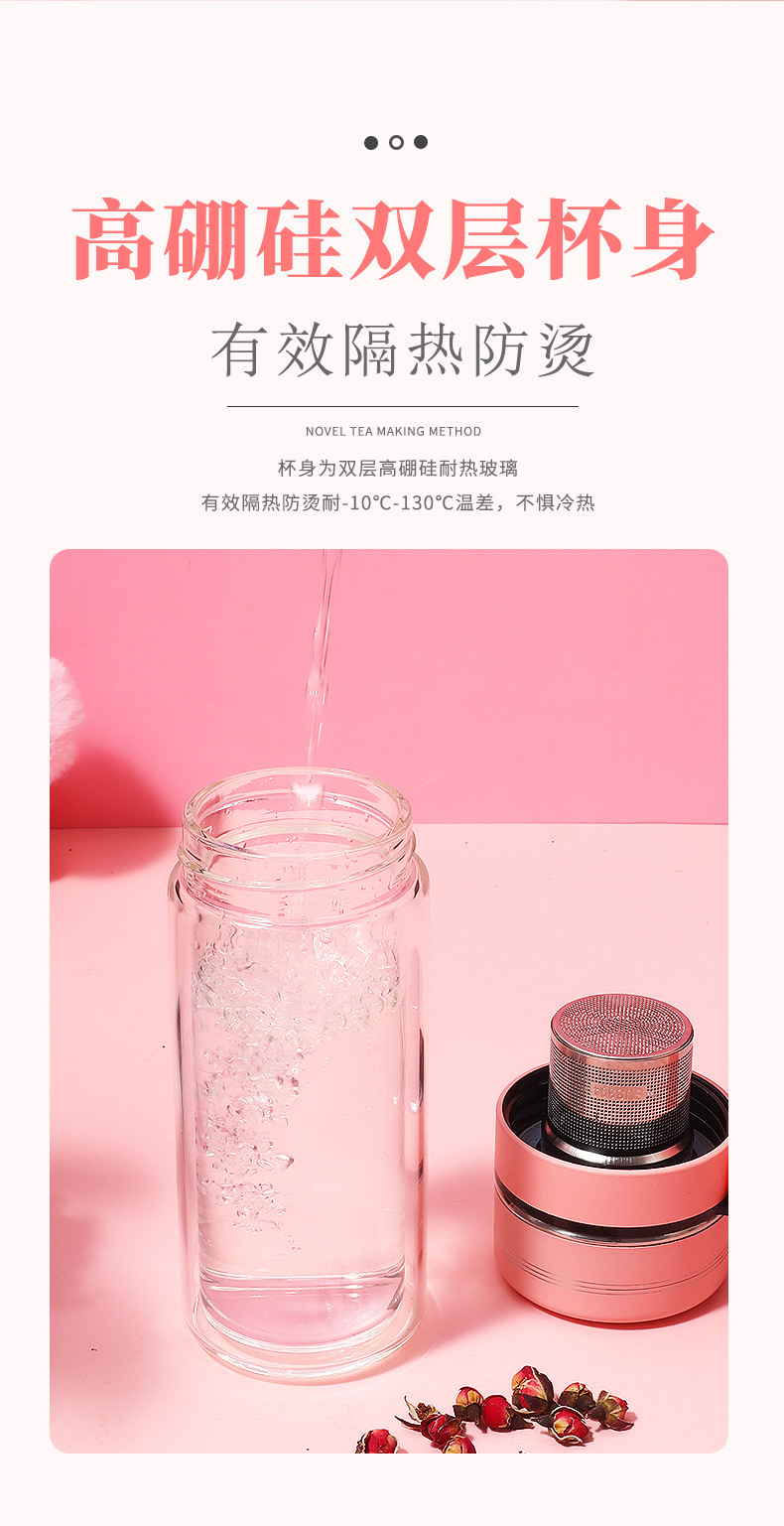 高硼硅玻璃杯加厚双层水杯透明商务办公杯子