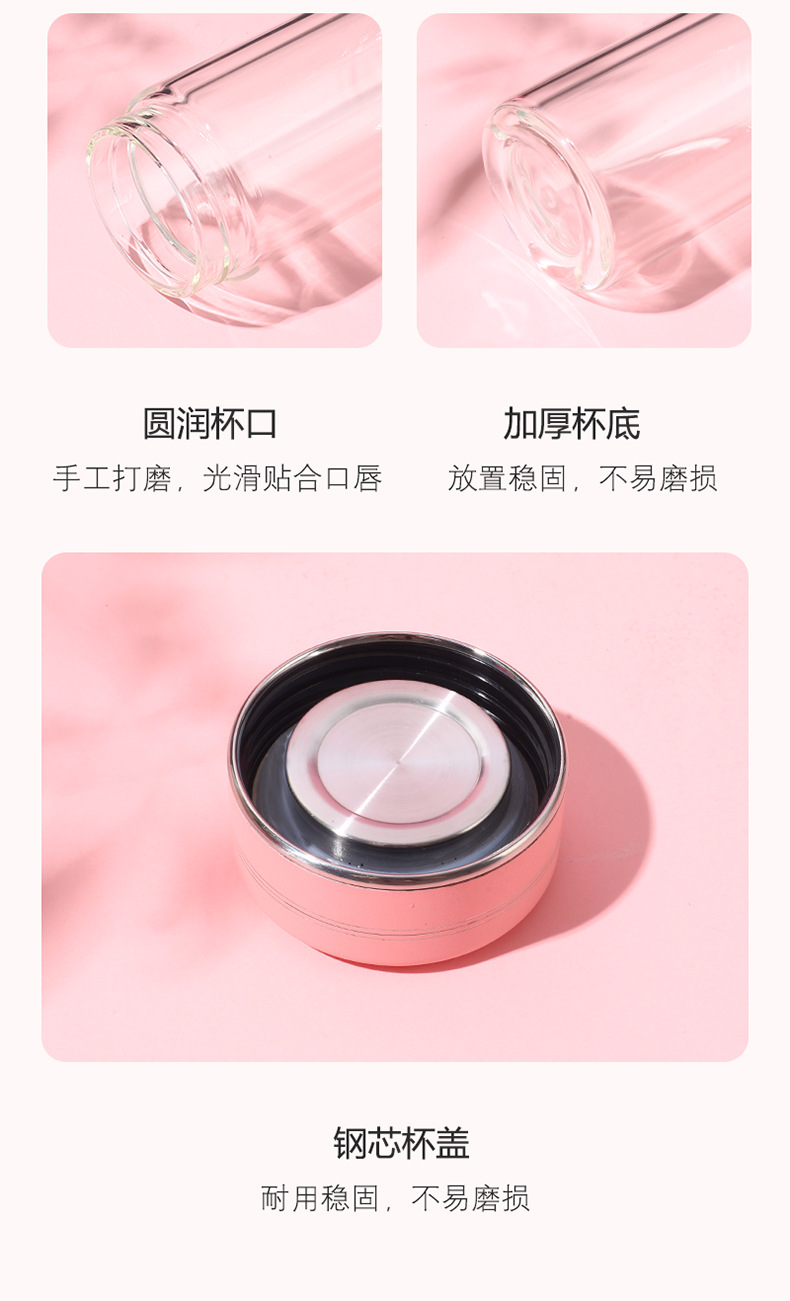 高硼硅玻璃杯加厚双层水杯透明商务办公杯子