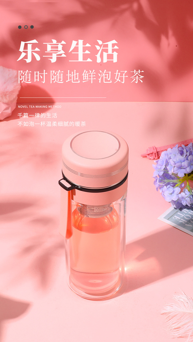 高硼硅玻璃杯加厚双层水杯透明商务办公杯子