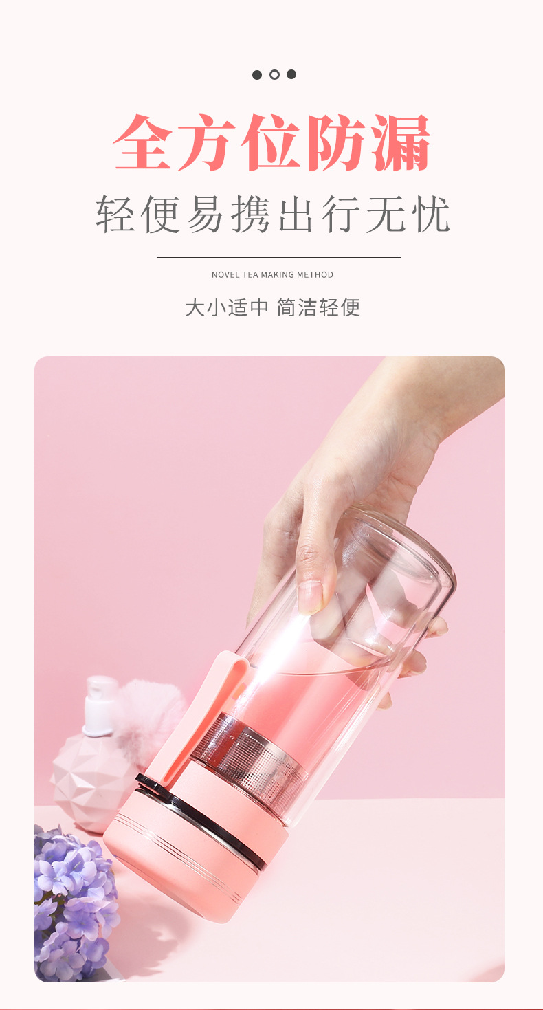 高硼硅玻璃杯加厚双层水杯透明商务办公杯子