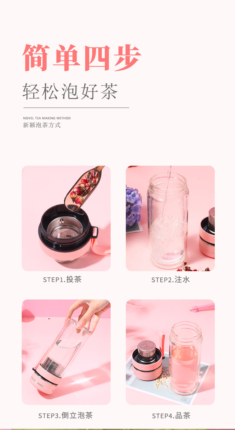 高硼硅玻璃杯加厚双层水杯透明商务办公杯子