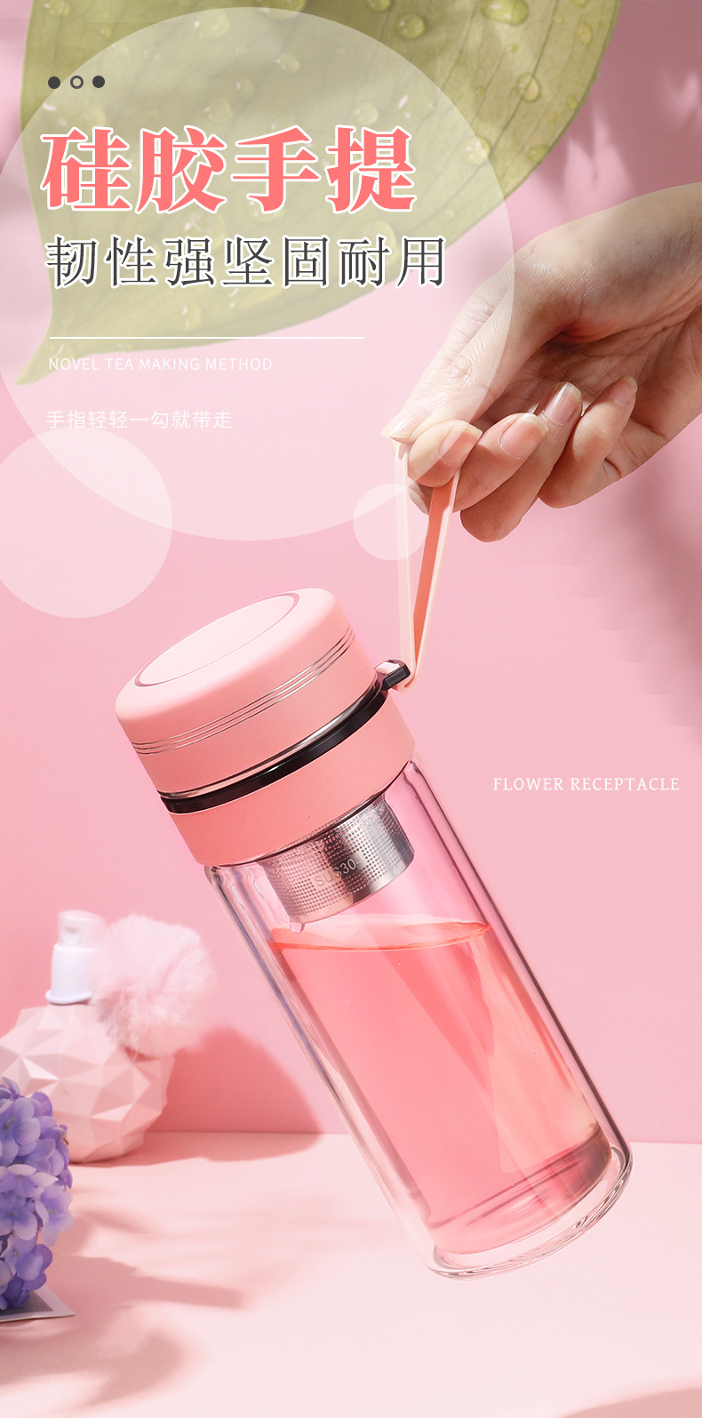 高硼硅玻璃杯加厚双层水杯透明商务办公杯子