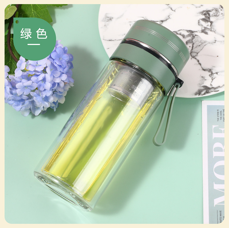 高硼硅玻璃杯加厚双层水杯透明商务办公杯子