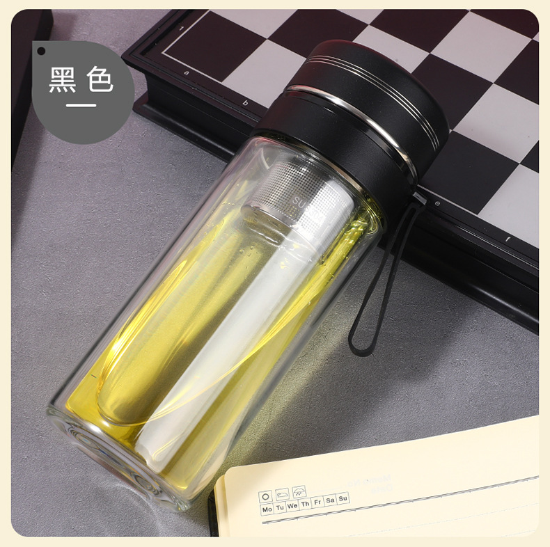 高硼硅玻璃杯加厚双层水杯透明商务办公杯子