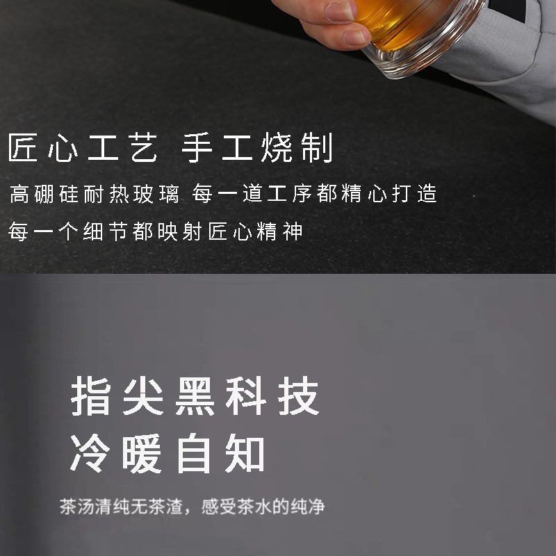 双层显温茶水分离