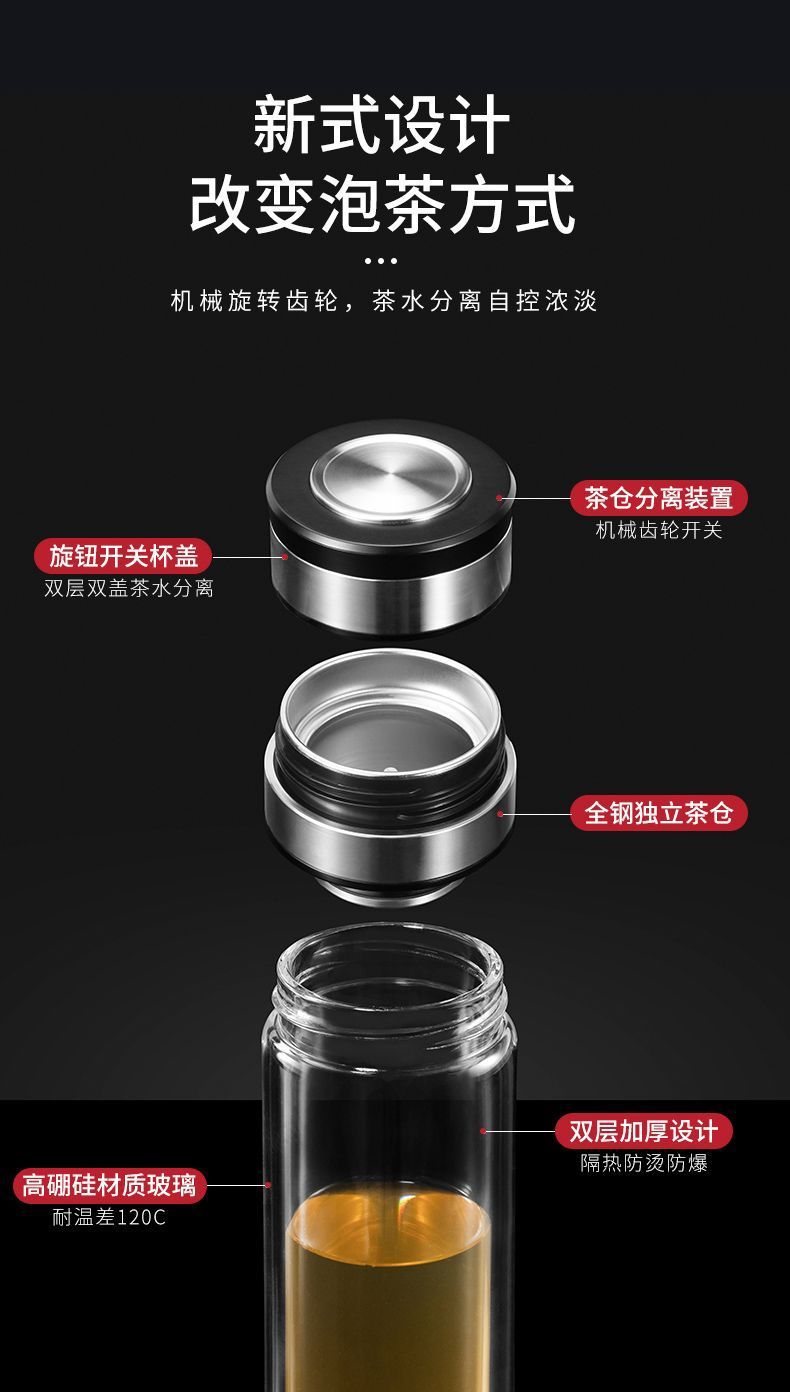 旋转双层茶水分离杯