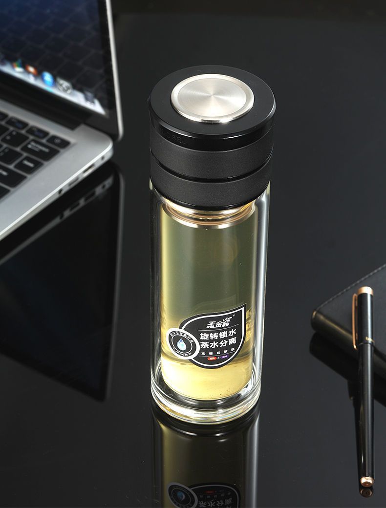 旋转双层茶水分离杯