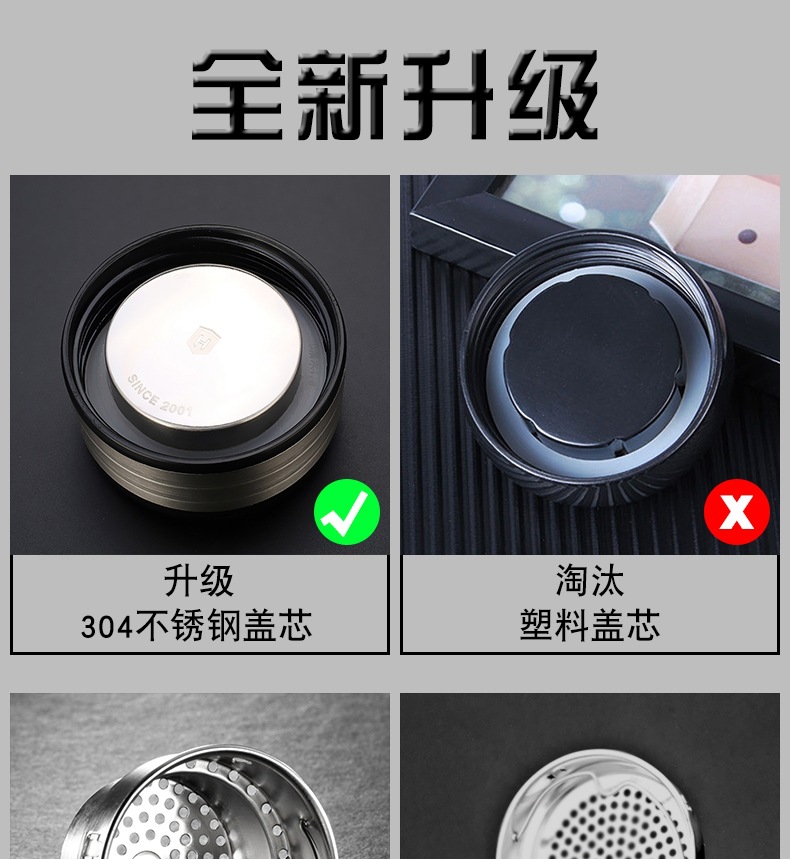 双层玻璃茶杯带把茶水分离过滤泡茶水杯带盖手柄