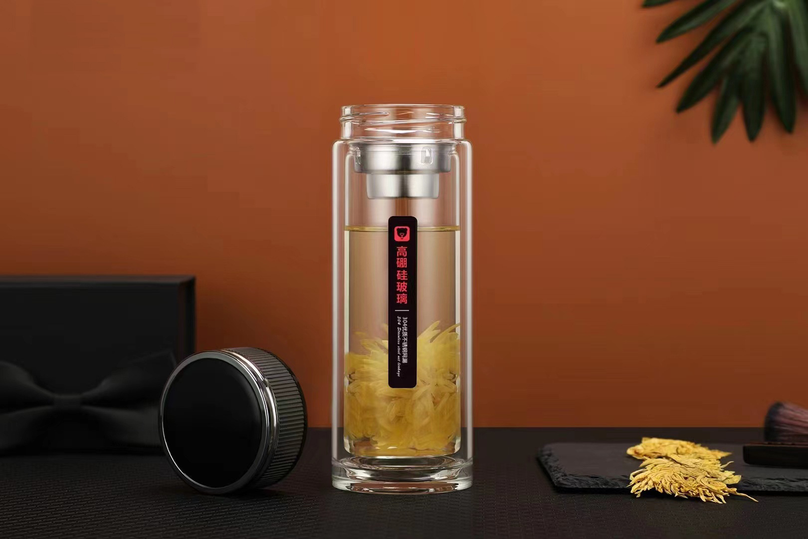 专业定LOGO高鹏硅双层玻璃杯