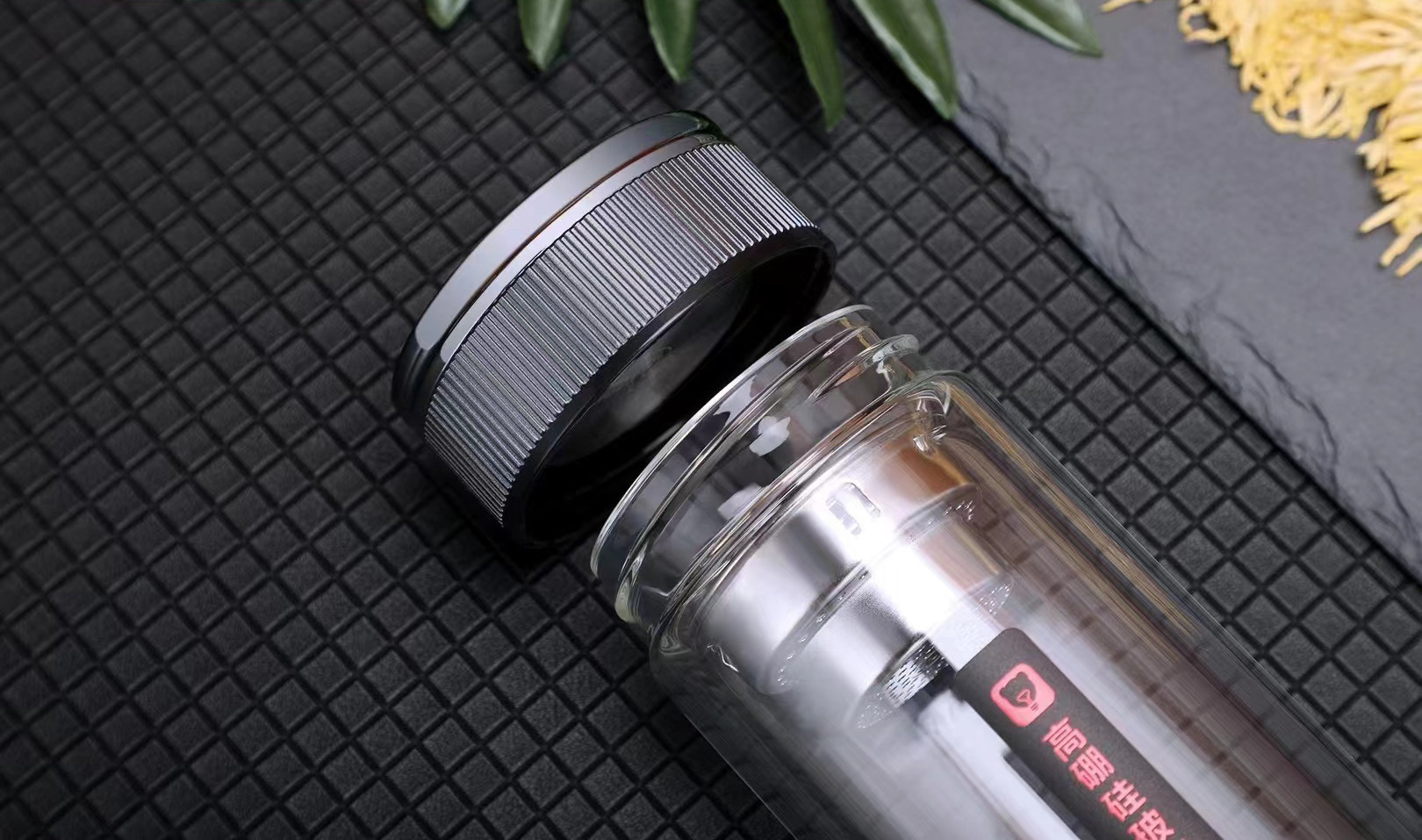 专业定LOGO高鹏硅双层玻璃杯