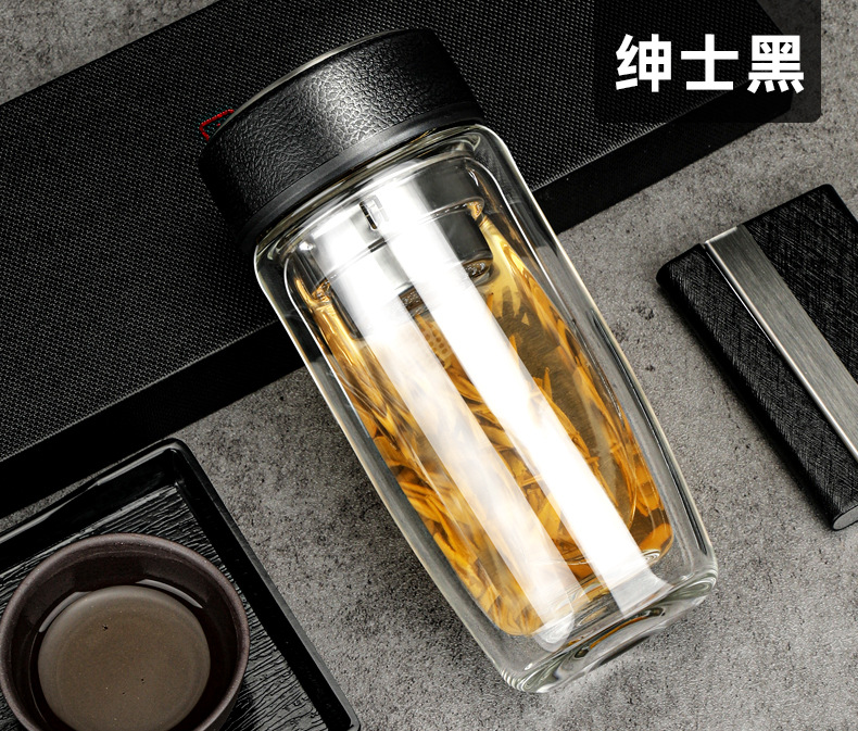 高档透明茶水分离泡茶杯