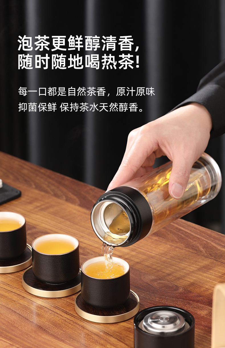 一键单手开盖玻璃杯