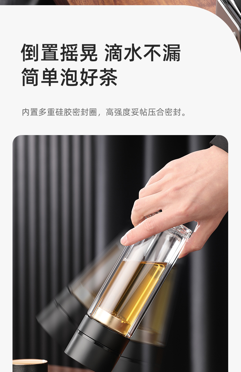 一键单手开盖玻璃杯