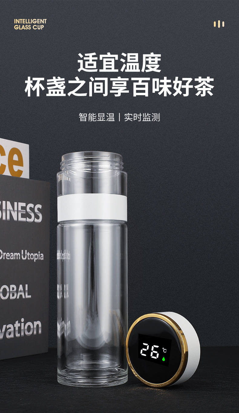 智能测温茶水分离泡茶水杯
