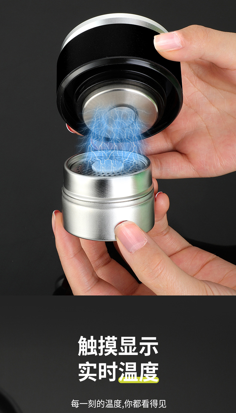 高硼硅玻璃杯子批发水杯双层耐高温磁吸泡茶杯茶水分离智能温度杯