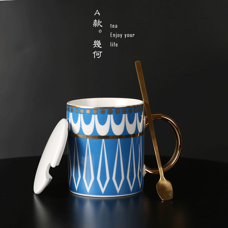 美式描金陶瓷马克杯水杯