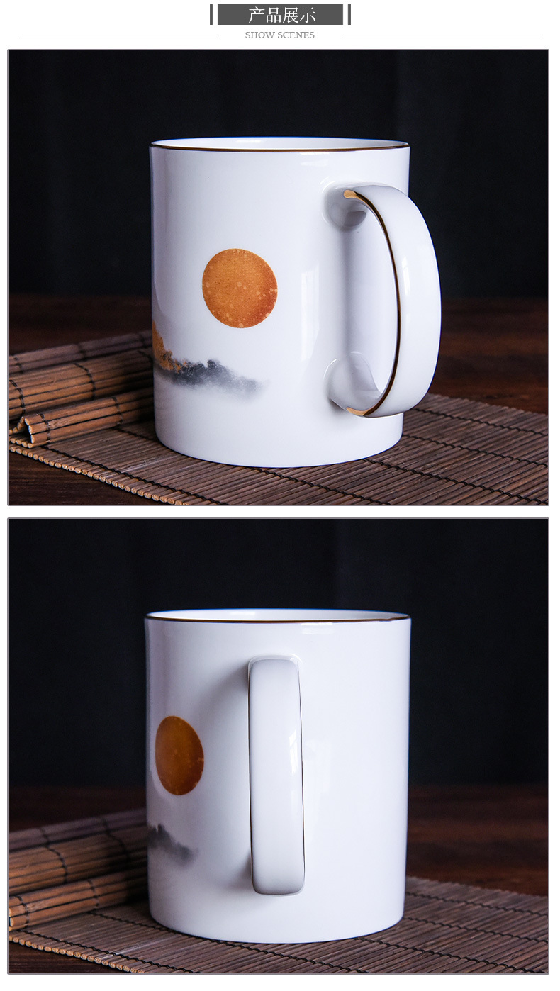 骨瓷商务会议礼品归来马克杯 家居日用办公室创意广告陶瓷水杯