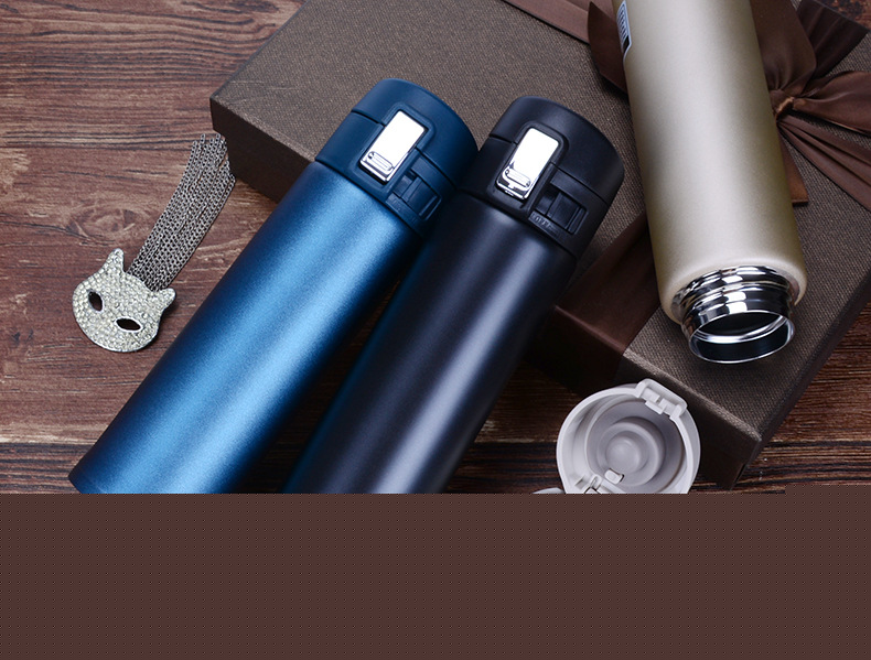 新款不锈钢弹跳保温杯