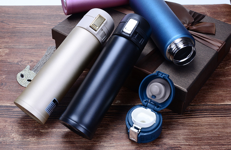 新款不锈钢弹跳保温杯