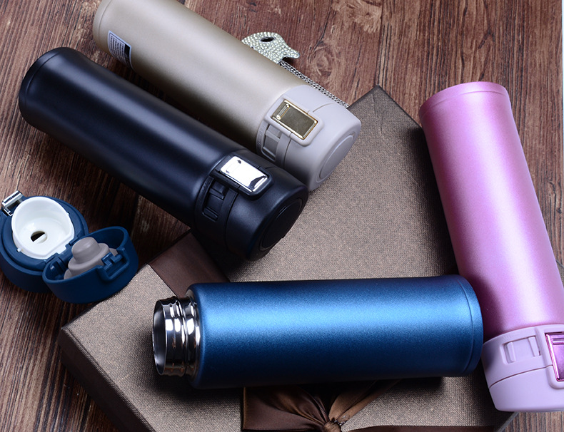 新款不锈钢弹跳保温杯