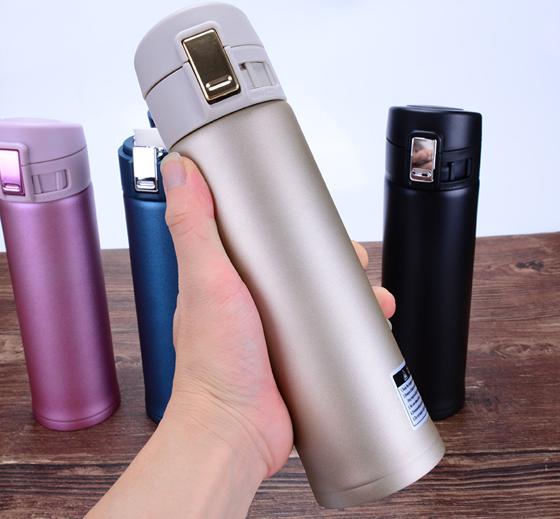 新款不锈钢弹跳保温杯