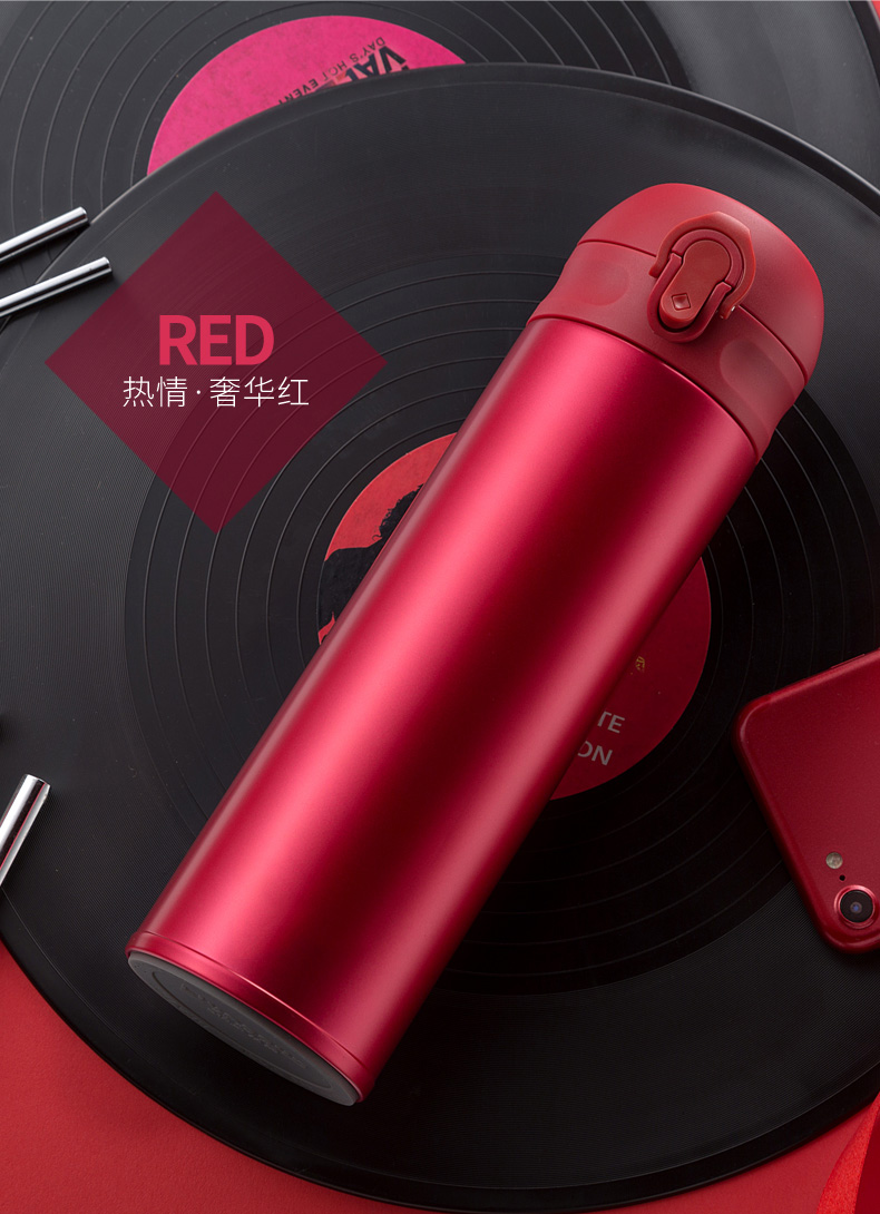 316不锈钢弹跳精品保温杯