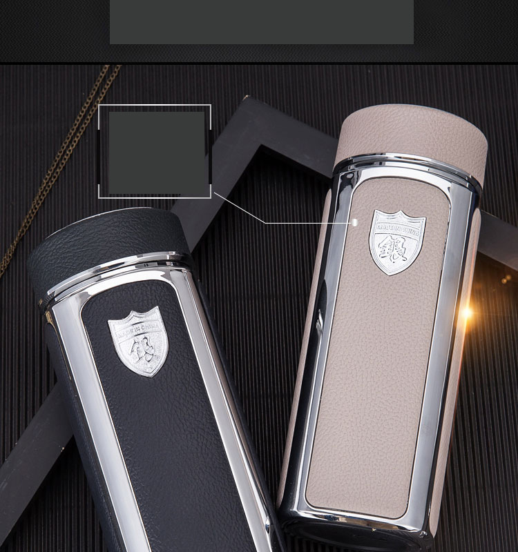 定制高档商务皮纹银杯