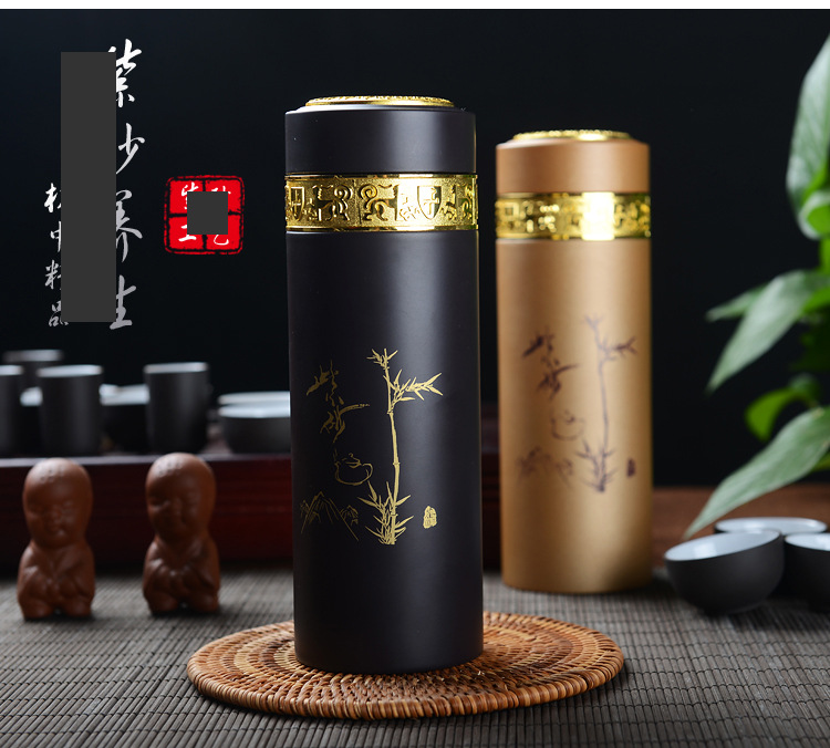 高档紫砂真空保温杯