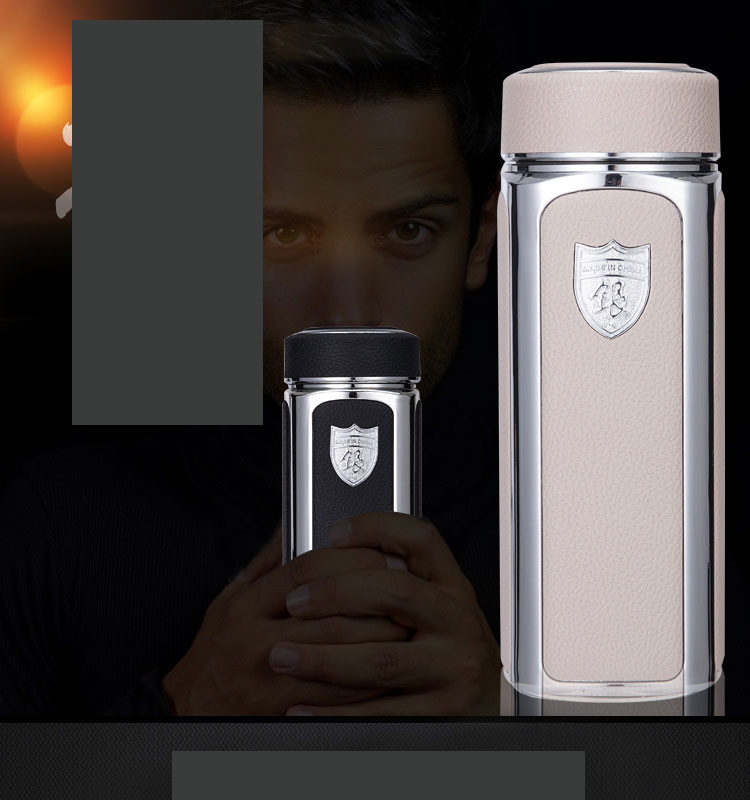 定制高档商务皮纹银杯