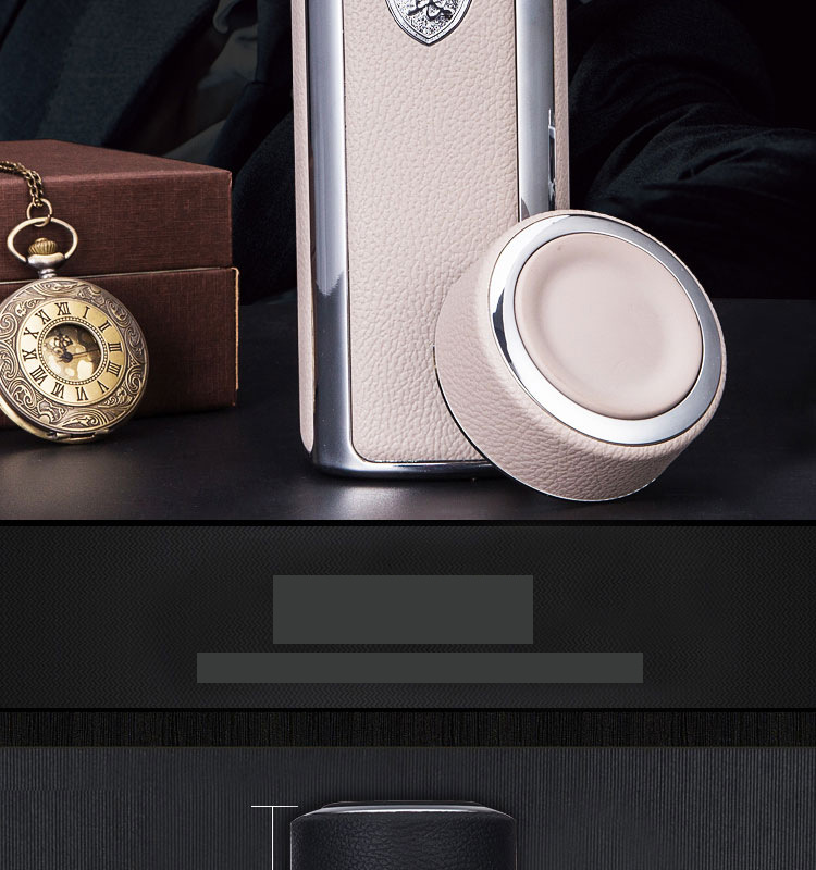 定制高档商务皮纹银杯