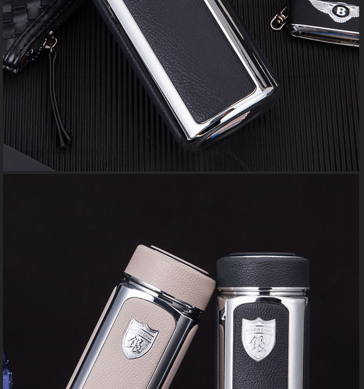 定制高档商务皮纹银杯