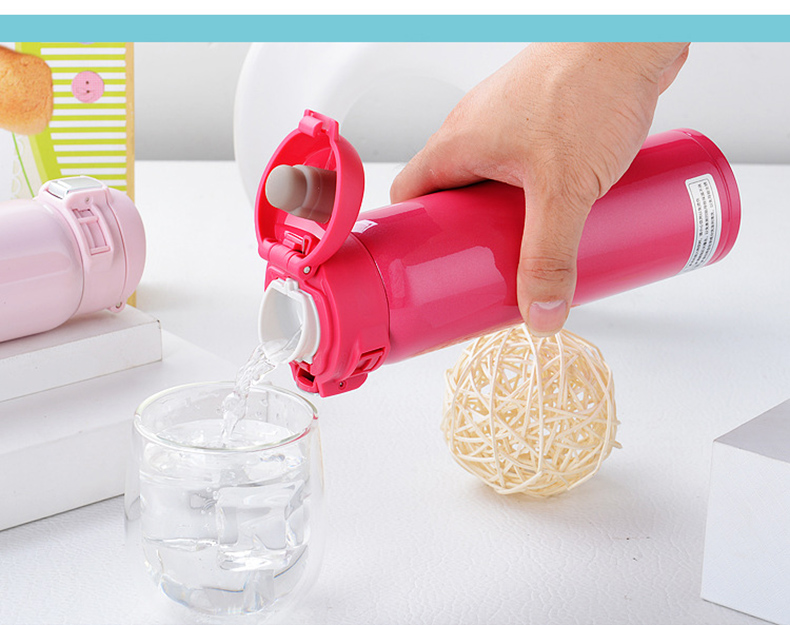 304精品不锈钢真空弹跳保温杯定制刻字