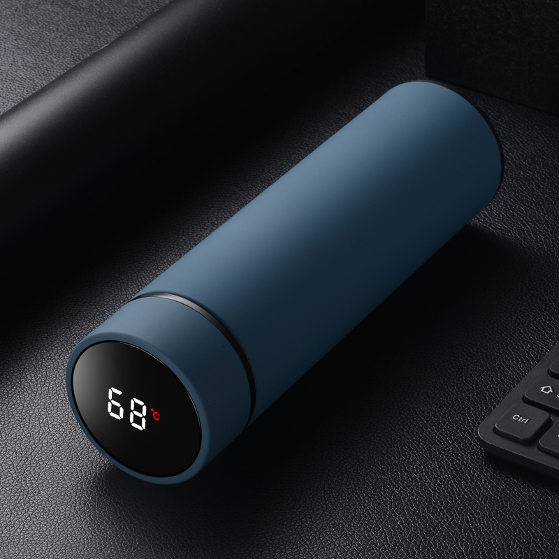 智能测温304不锈钢保温杯磨砂商务茶杯车载便携礼品水杯定制LOGO