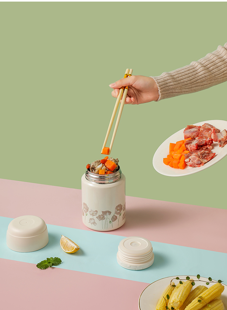 316双层不锈钢真空镀铜焖烧杯