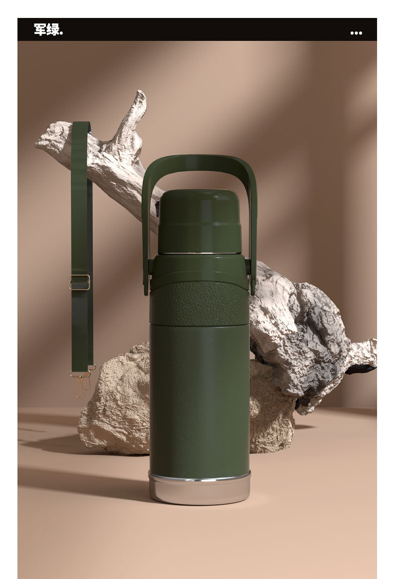 2023新中式304不锈钢1500ml大容量户外保温壶