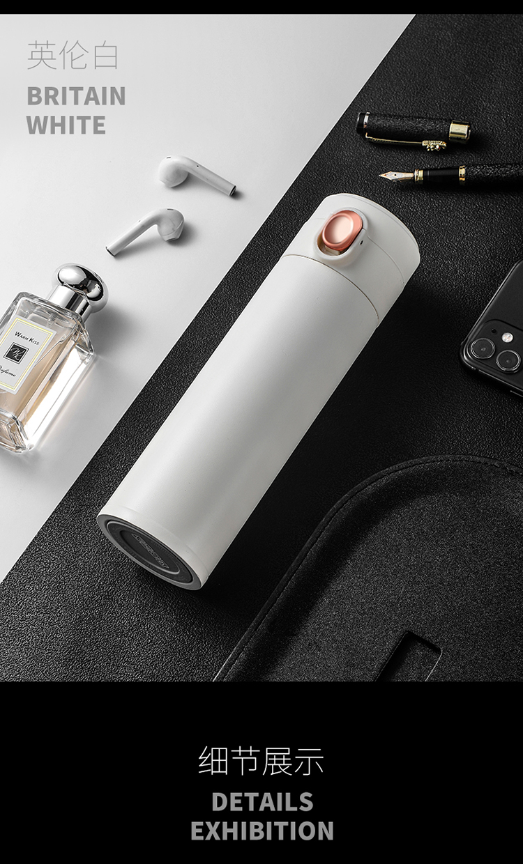 316不锈钢保温杯男女学生时尚弹跳杯子便携水杯礼品 商务车载代发