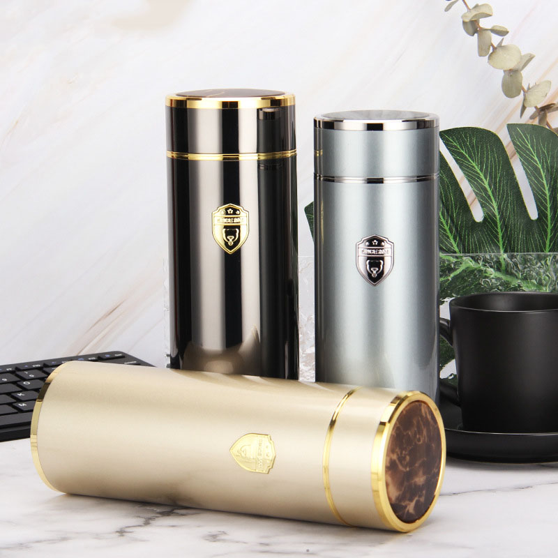 商务真空316不锈钢钛金商务礼品保温杯